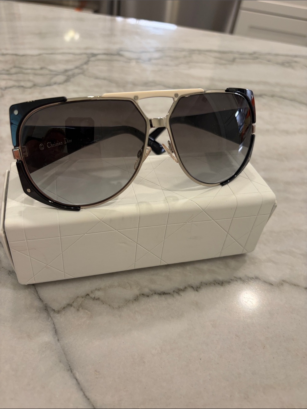 Dior Aviator Sunglasses - Black and Grey Gradient